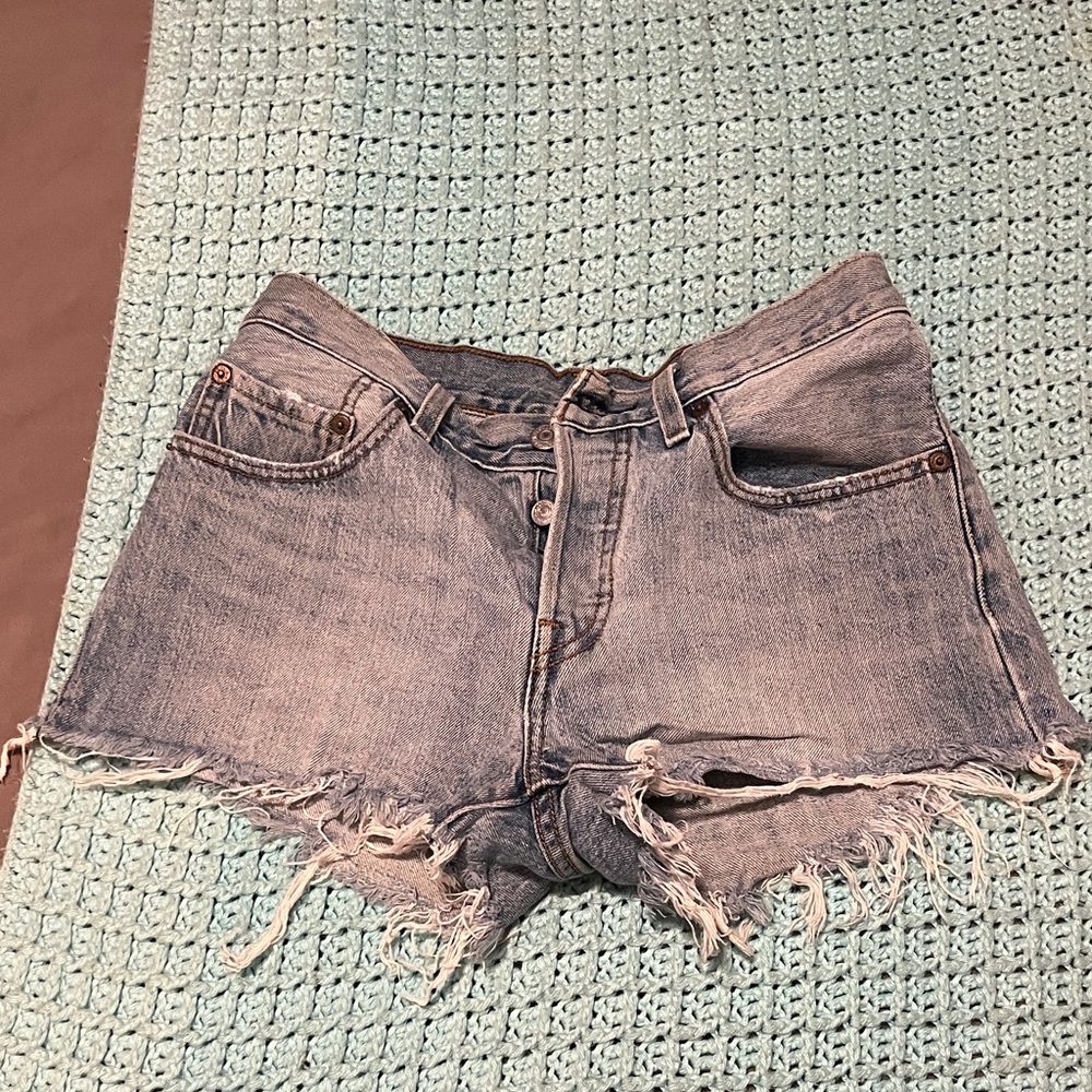 Signature by Levi Strauss Light Blue Frayed Jean Shorts
